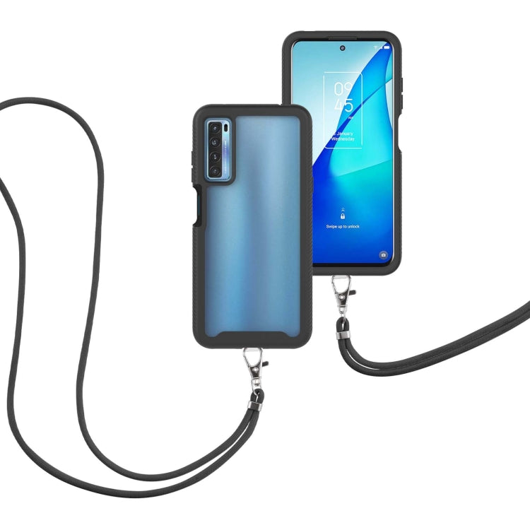 For TCL 20S Starry Sky Solid Color Series Shockproof PC + TPU Protective Case with Neck Strap(Black) - TCL by buy2fix | Online Shopping UK | buy2fix