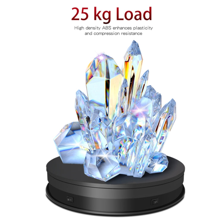 20cm Electric Rotating Turntable Display Stand LED Light Video Shooting Props Turntable, Power Plug:220V EU Plug(Black) - by buy2fix | Online Shopping UK | buy2fix