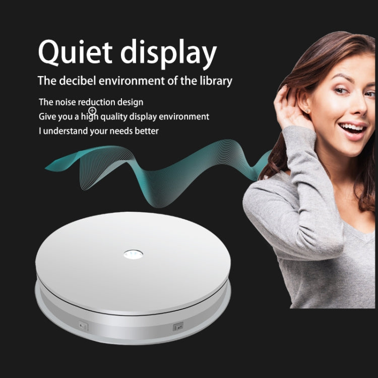 30cm Electric Rotating Turntable Display Stand LED Light Video Shooting Props Turntable, Power Plug:110V US Plug(White) - Camera Accessories by buy2fix | Online Shopping UK | buy2fix