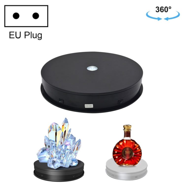 30cm Electric Rotating Turntable Display Stand LED Light Video Shooting Props Turntable, Power Plug:220V EU Plug(Black) - Camera Accessories by buy2fix | Online Shopping UK | buy2fix