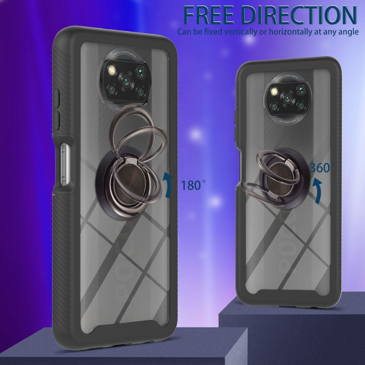 For Xiaomi Poco X3 NFC Starry Sky Solid Color Series Shockproof PC + TPU Protective Case with Ring Holder & Magnetic Function(Black) - Xiaomi Cases by buy2fix | Online Shopping UK | buy2fix