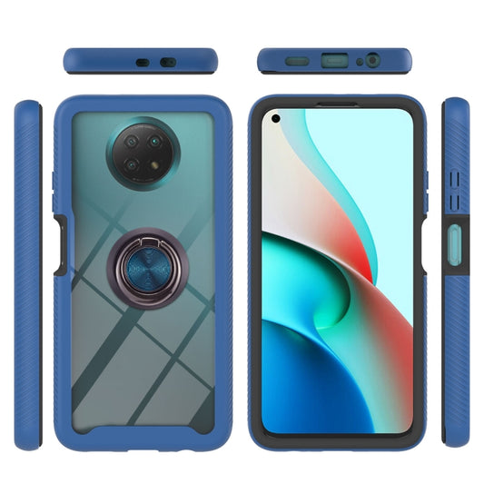 For Xiaomi Redmi Note 9 5G / Redmi Note 9T 5G Starry Sky Solid Color Series Shockproof PC + TPU Protective Case with Ring Holder & Magnetic Function(Blue) by buy2fix