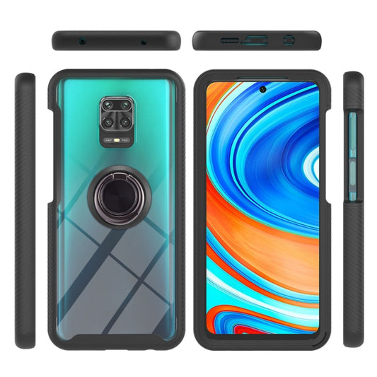 For Xiaomi Redmi Note 9S / Redmi Note 9 Pro / Redmi Note 9 Pro Max Starry Sky Solid Color Series Shockproof PC + TPU Protective Case with Ring Holder & Magnetic Function(Black) by buy2fix