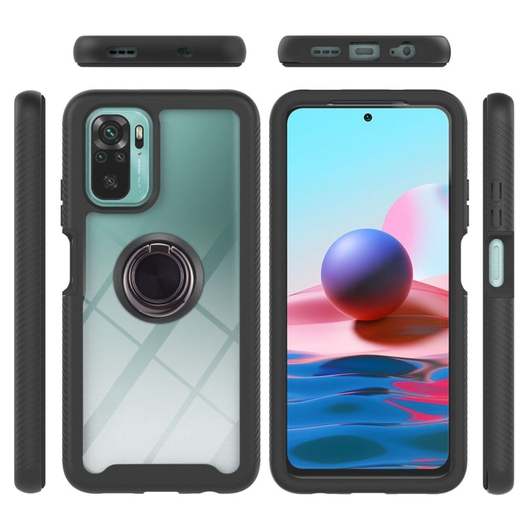 For Xiaomi Redmi Note 10 Starry Sky Solid Color Series Shockproof PC + TPU Protective Case with Ring Holder & Magnetic Function(Black) - Xiaomi Cases by buy2fix | Online Shopping UK | buy2fix