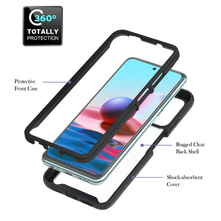 For Xiaomi Redmi Note 10 Starry Sky Solid Color Series Shockproof PC + TPU Protective Case with Ring Holder & Magnetic Function(Black) - Xiaomi Cases by buy2fix | Online Shopping UK | buy2fix
