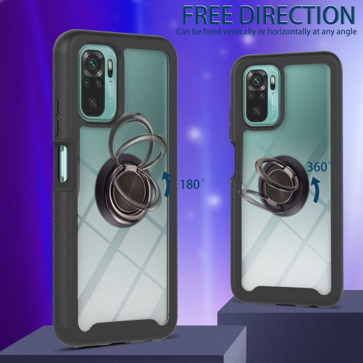 For Xiaomi Redmi Note 10 Starry Sky Solid Color Series Shockproof PC + TPU Protective Case with Ring Holder & Magnetic Function(Black) - Xiaomi Cases by buy2fix | Online Shopping UK | buy2fix