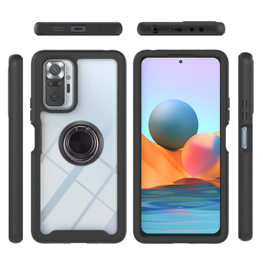 For Xiaomi Redmi Note 10 Pro / Redmi Note 10 Pro Max Starry Sky Solid Color Series Shockproof PC + TPU Protective Case with Ring Holder & Magnetic Function(Black) by buy2fix