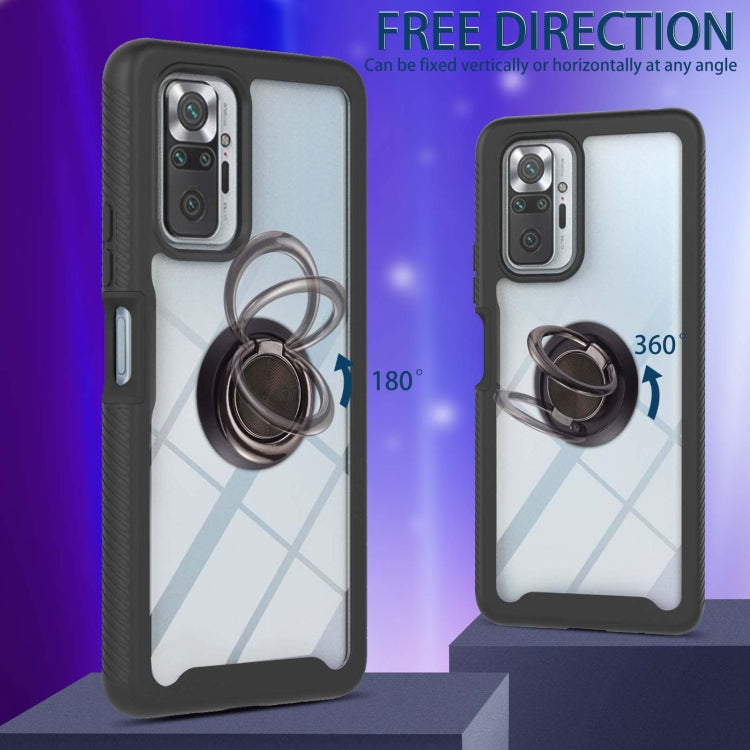 For Xiaomi Redmi Note 10 Pro / Redmi Note 10 Pro Max Starry Sky Solid Color Series Shockproof PC + TPU Protective Case with Ring Holder & Magnetic Function(Black) - Xiaomi Cases by buy2fix | Online Shopping UK | buy2fix