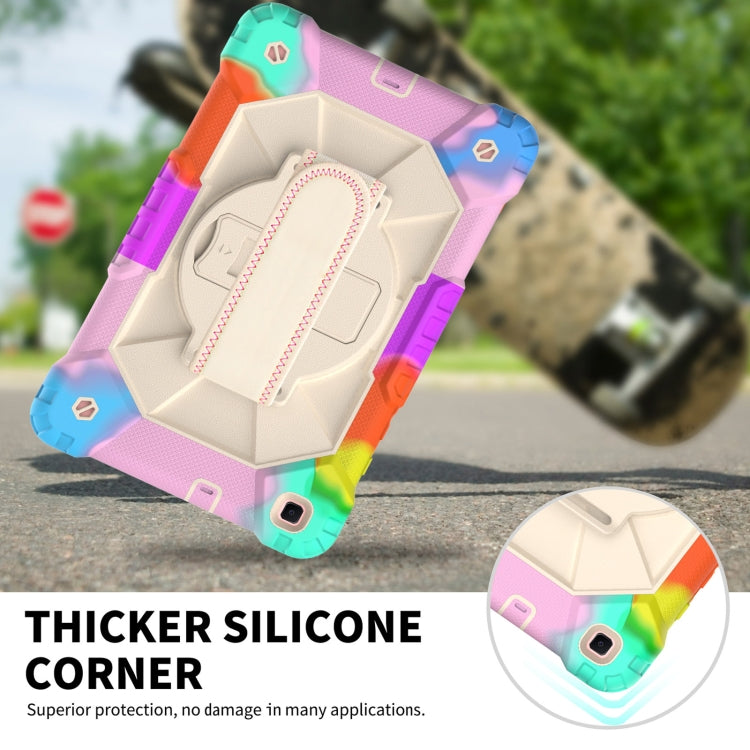 For Samsung Galaxy Tab A 8.0 (2019)T290/T295 Contrast Color Robot Shockproof Silicon + PC Protective Case with Holder & Shoulder Strap(Colorful Mint) - Other Galaxy Tab PC by buy2fix | Online Shopping UK | buy2fix
