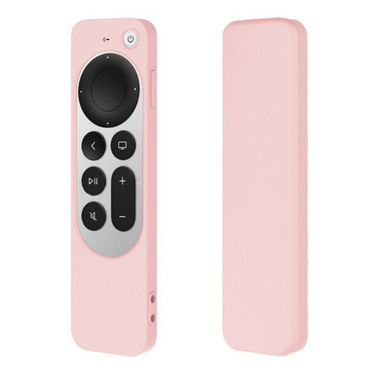 Silicone Protective Case Cover with Rope For Apple TV 4K 4th Siri Remote Controller(Pink) - Apple TV Accessories by buy2fix | Online Shopping UK | buy2fix