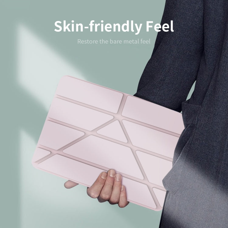 For iPad Pro 11 2022 / 2021 / 2020 Multi-folding Horizontal Flip PU Leather + TPU Aitbag Shockproof Half Paste Tablet Case with Holder & Pen Slot & Sleep / Wake-up Function(Deep Green) - iPad Pro 11 (2022/2021) Cases by buy2fix | Online Shopping UK | buy2fix