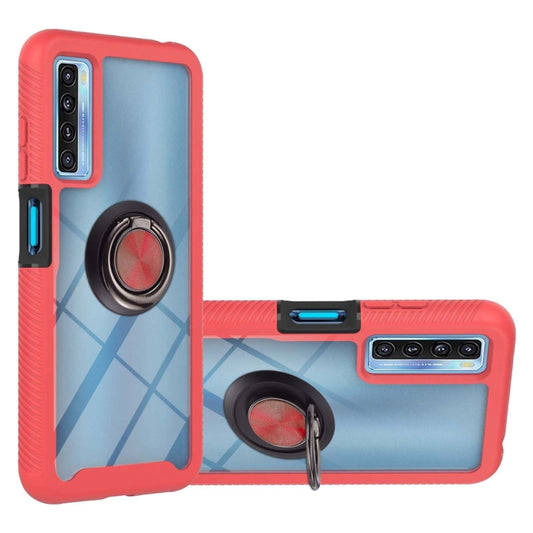 For TCL 20S Starry Sky Solid Color Series Shockproof PC + TPU Protective Case with Ring Holder & Magnetic Function(Red) - TCL by buy2fix | Online Shopping UK | buy2fix