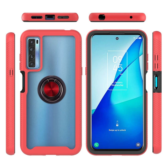 For TCL 20S Starry Sky Solid Color Series Shockproof PC + TPU Protective Case with Ring Holder & Magnetic Function(Red) - TCL by buy2fix | Online Shopping UK | buy2fix