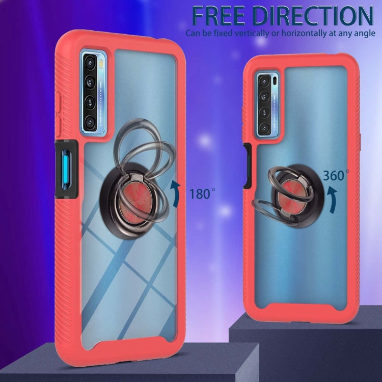 For TCL 20S Starry Sky Solid Color Series Shockproof PC + TPU Protective Case with Ring Holder & Magnetic Function(Red) - TCL by buy2fix | Online Shopping UK | buy2fix