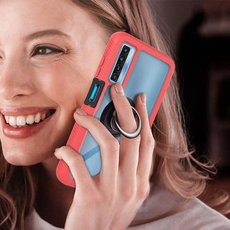 For TCL 20S Starry Sky Solid Color Series Shockproof PC + TPU Protective Case with Ring Holder & Magnetic Function(Red) - TCL by buy2fix | Online Shopping UK | buy2fix