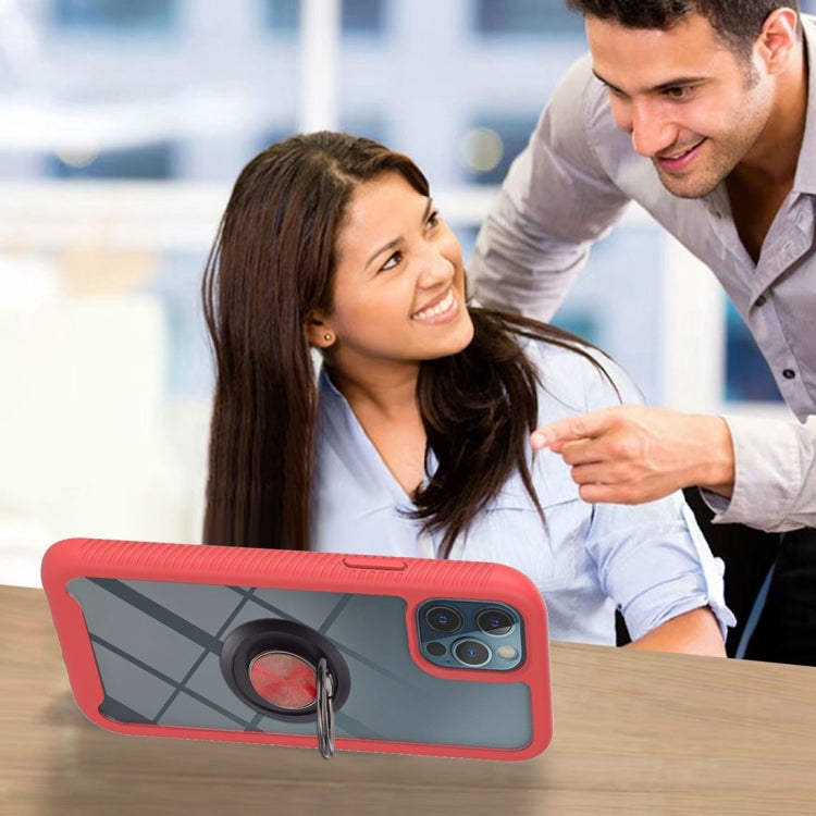 For Motorola Moto G30 / G10 / G10 Power Starry Sky Solid Color Series Shockproof PC + TPU Protective Case with Ring Holder & Magnetic Function(Red) by buy2fix