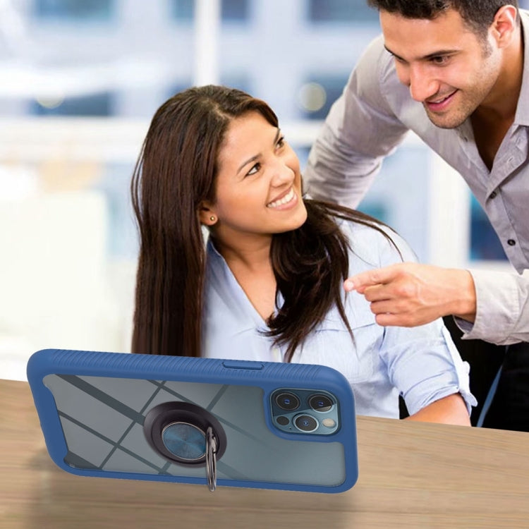 For Motorola Moto G30 / G10 / G10 Power Starry Sky Solid Color Series Shockproof PC + TPU Protective Case with Ring Holder & Magnetic Function(Blue) by buy2fix