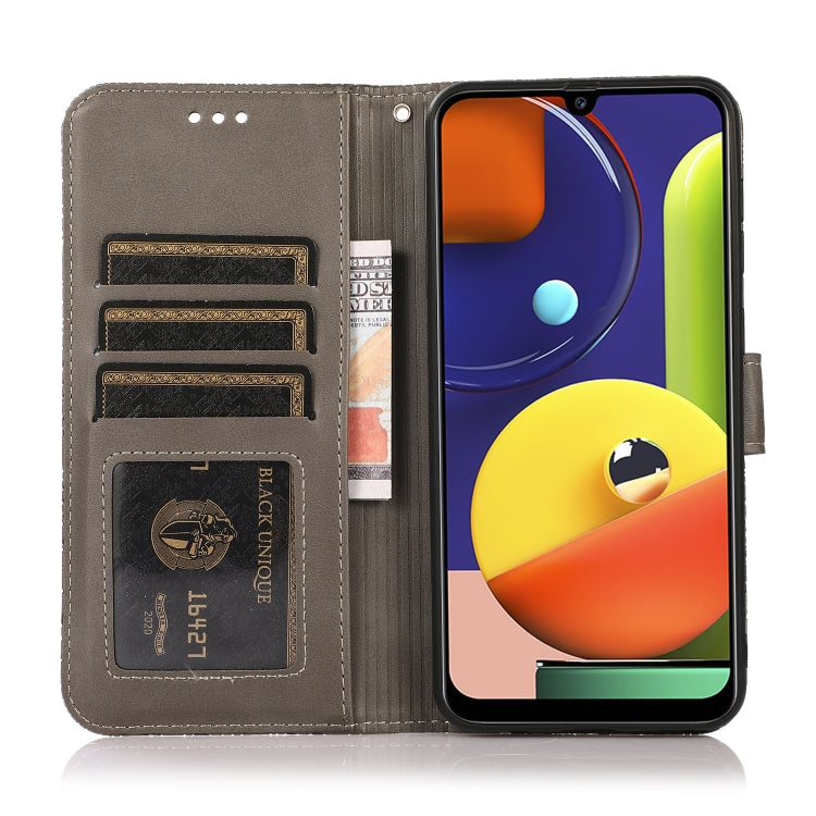 For Samsung Galaxy A50s Skin Feel Embossed Sunflower Horizontal Flip Leather Case with Holder & Card Slots & Wallet & Lanyard(Gray) - Galaxy Phone Cases by buy2fix | Online Shopping UK | buy2fix