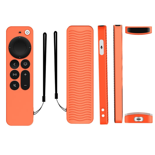 Silicone Protective Case Cover For Apple TV 4K 4th Siri Remote Controller(Orange) by buy2fix