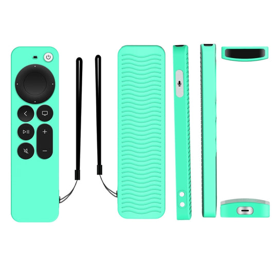 Silicone Protective Case Cover For Apple TV 4K 4th Siri Remote Controller(Ice Green) by buy2fix