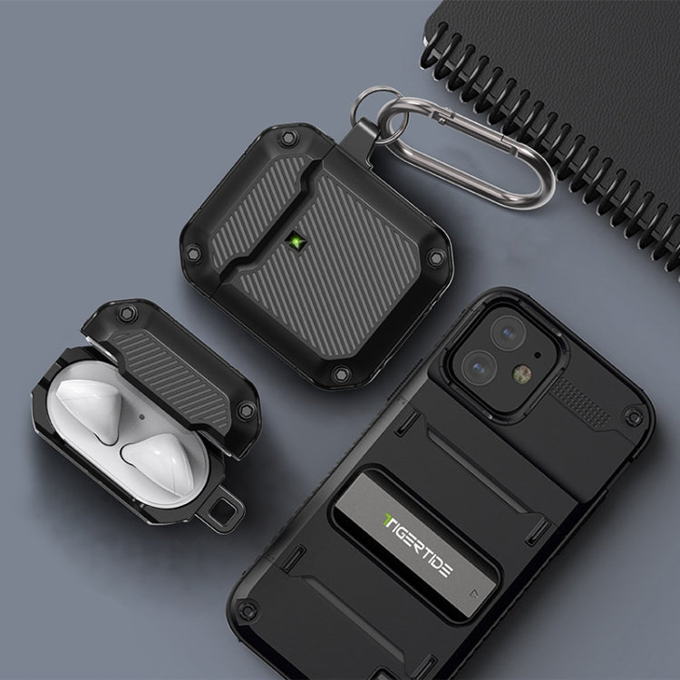 Shield Armor Shield Armor Waterproof Wireless Earphone Protective Case For AirPods 1/2(Black) - For AirPods 1/2 by buy2fix | Online Shopping UK | buy2fix