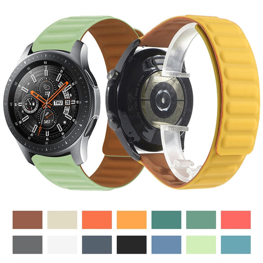 For Samsung Galaxy Watch 3 45mm Silicone Magnetic Watch Band(Orange) by buy2fix