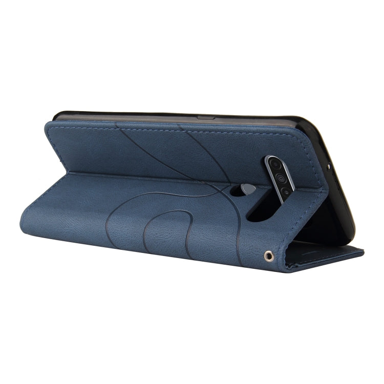 For LG K61 Dual-color Splicing Horizontal Flip PU Leather Case with Holder & Card Slots & Wallet(Blue) - LG Cases by buy2fix | Online Shopping UK | buy2fix