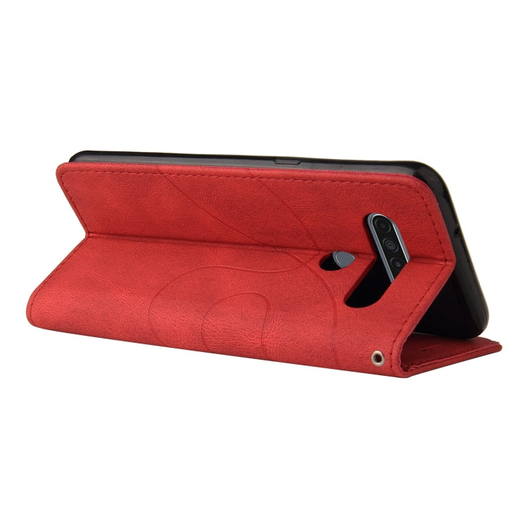 For LG K61 Dual-color Splicing Horizontal Flip PU Leather Case with Holder & Card Slots & Wallet(Red) - LG Cases by buy2fix | Online Shopping UK | buy2fix