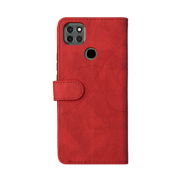 For Motorola Moto G9 Power Dual-color Splicing Horizontal Flip PU Leather Case with Holder & Card Slots & Wallet(Red) - Motorola Cases by buy2fix | Online Shopping UK | buy2fix