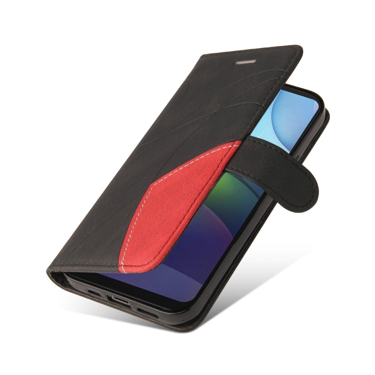 For Motorola Moto G9 Power Dual-color Splicing Horizontal Flip PU Leather Case with Holder & Card Slots & Wallet(Black) by buy2fix