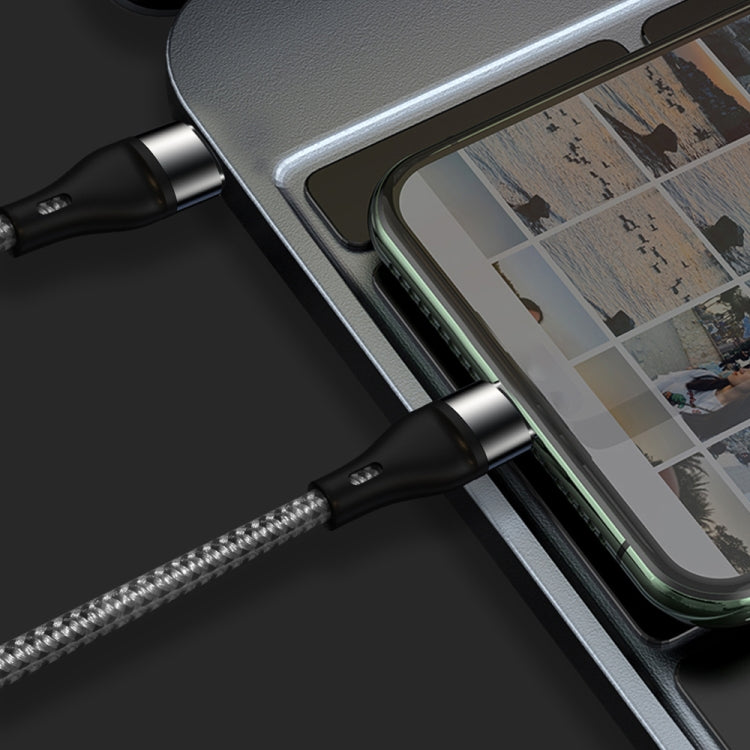 PD 60W USB-C / Type-C to USB-C / Type-C Fast Charging Nylon Braided Data Cable, Cable Length:2m(Silver) by buy2fix