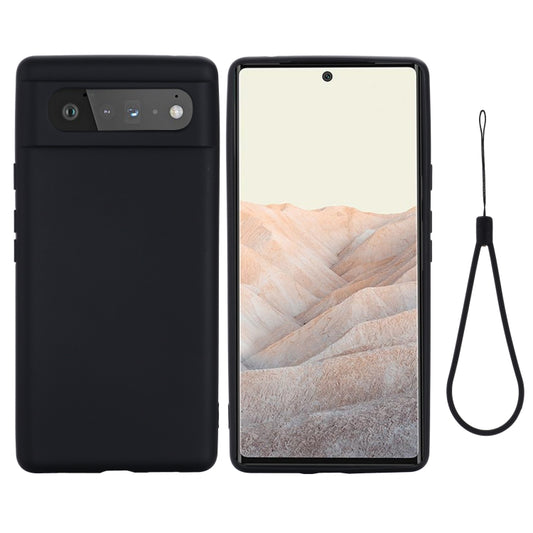 For Google Pixel 6 Pure Color Liquid Silicone Shockproof Full Coverage Case(Black) by buy2fix