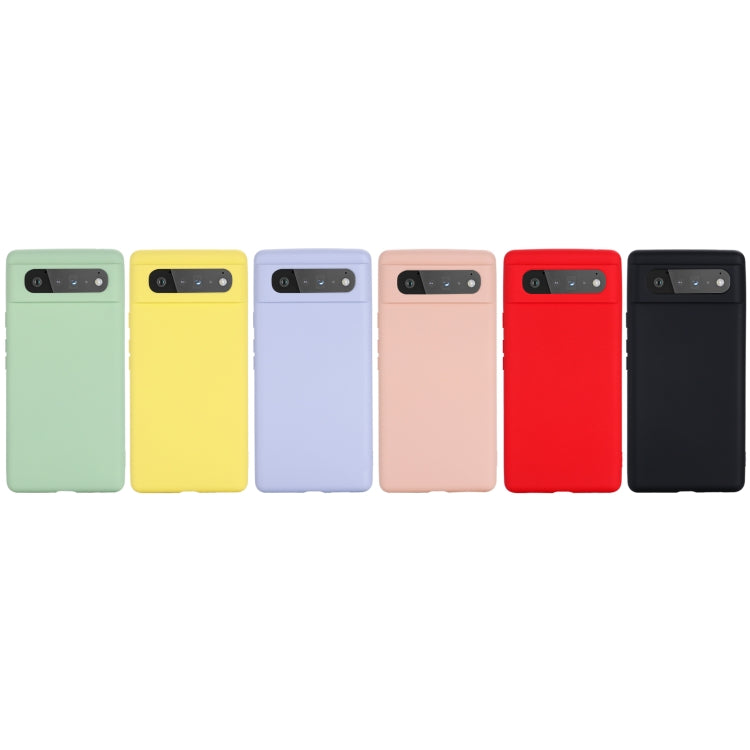 For Google Pixel 6 Pure Color Liquid Silicone Shockproof Full Coverage Case(Yellow) by buy2fix