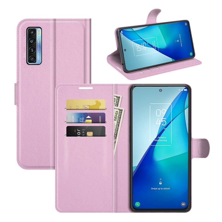 For TCL 20S / 20 5G / 20L Litchi Texture Horizontal Flip Protective Case with Holder & Card Slots & Wallet(Pink) - TCL by buy2fix | Online Shopping UK | buy2fix