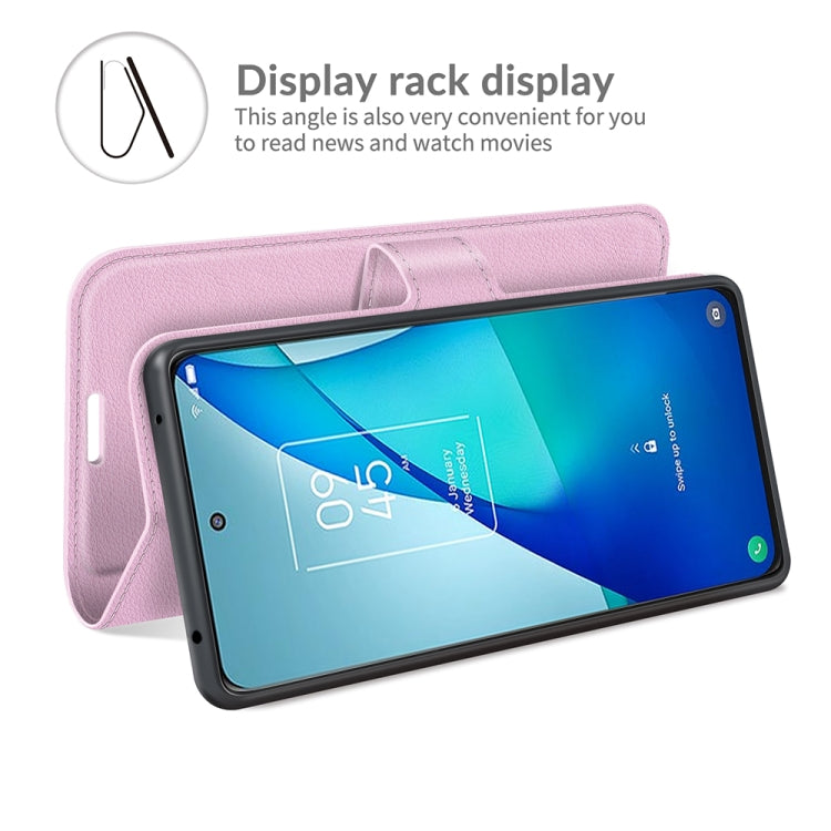 For TCL 20S / 20 5G / 20L Litchi Texture Horizontal Flip Protective Case with Holder & Card Slots & Wallet(Pink) - TCL by buy2fix | Online Shopping UK | buy2fix