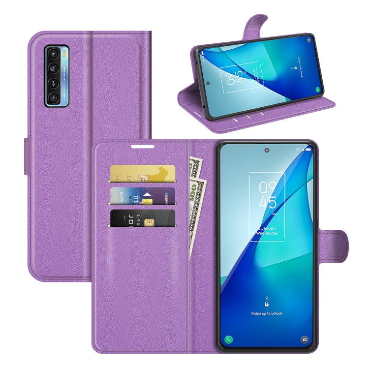 For TCL 20S / 20 5G / 20L Litchi Texture Horizontal Flip Protective Case with Holder & Card Slots & Wallet(Purple) - TCL by buy2fix | Online Shopping UK | buy2fix