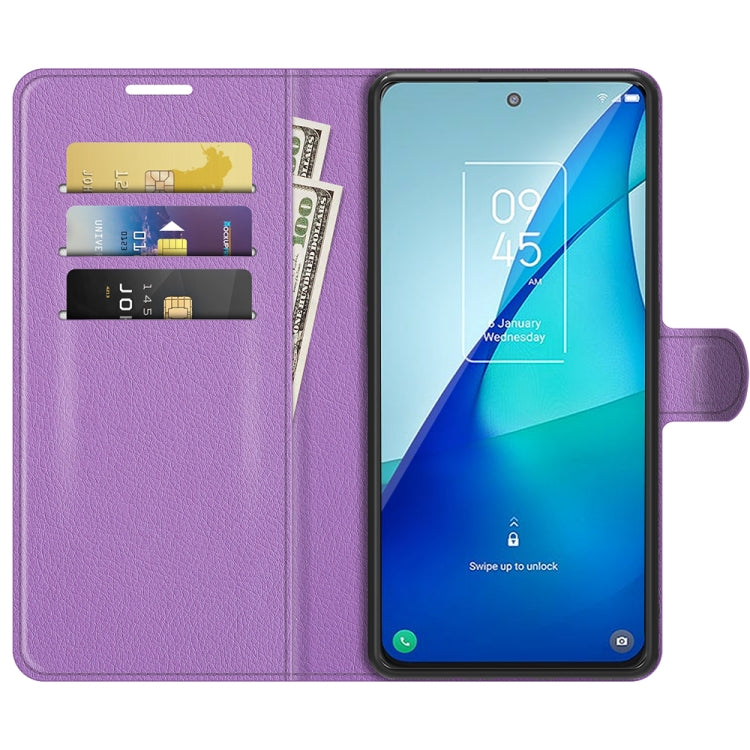 For TCL 20S / 20 5G / 20L Litchi Texture Horizontal Flip Protective Case with Holder & Card Slots & Wallet(Purple) - TCL by buy2fix | Online Shopping UK | buy2fix