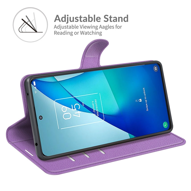 For TCL 20S / 20 5G / 20L Litchi Texture Horizontal Flip Protective Case with Holder & Card Slots & Wallet(Purple) - TCL by buy2fix | Online Shopping UK | buy2fix