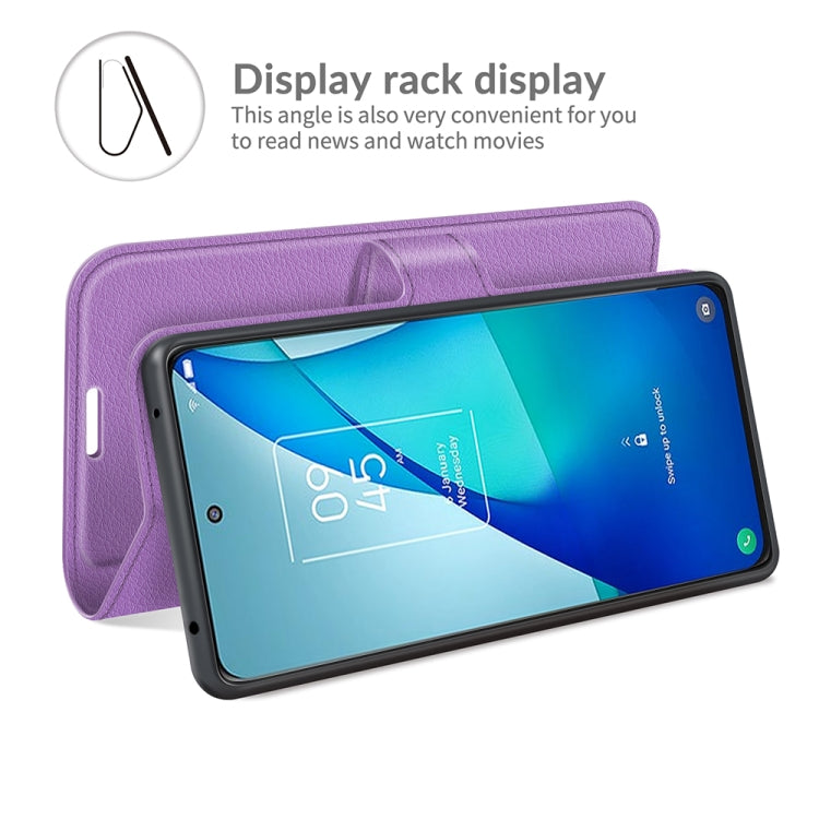 For TCL 20S / 20 5G / 20L Litchi Texture Horizontal Flip Protective Case with Holder & Card Slots & Wallet(Purple) - TCL by buy2fix | Online Shopping UK | buy2fix