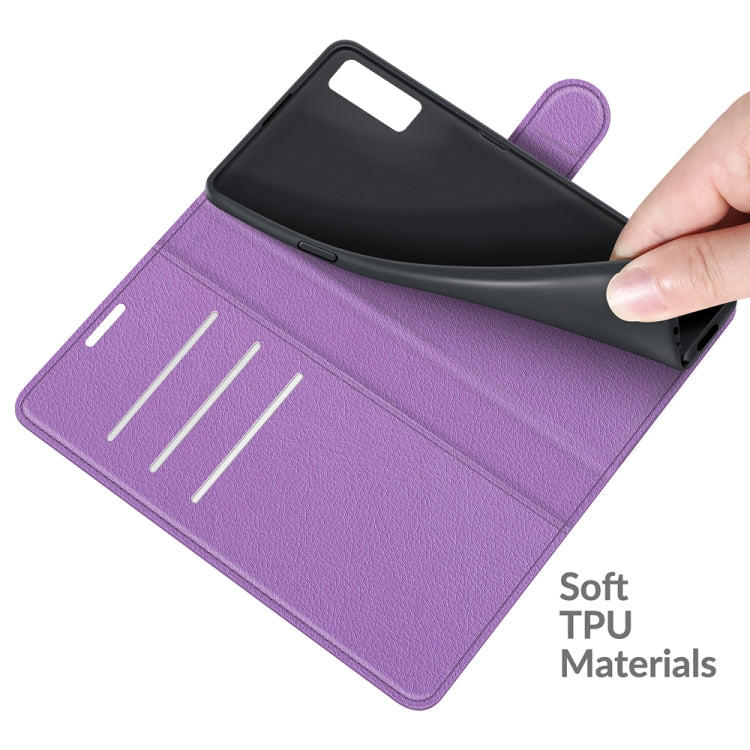 For TCL 20S / 20 5G / 20L Litchi Texture Horizontal Flip Protective Case with Holder & Card Slots & Wallet(Purple) - TCL by buy2fix | Online Shopping UK | buy2fix