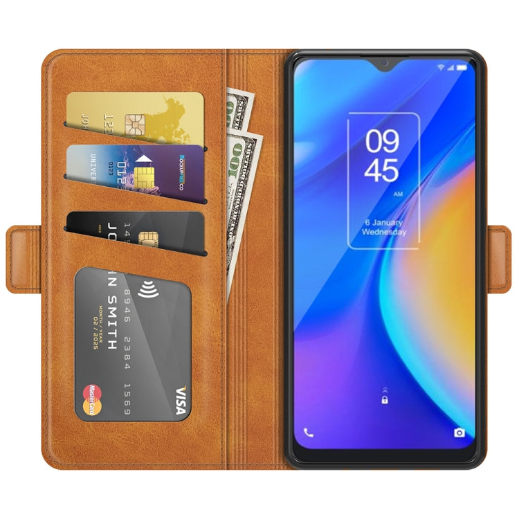 For TCL 20 SE Dual-side Magnetic Buckle Horizontal Flip Leather Case with Holder & Card Slots & Wallet(Yellow) - TCL by buy2fix | Online Shopping UK | buy2fix