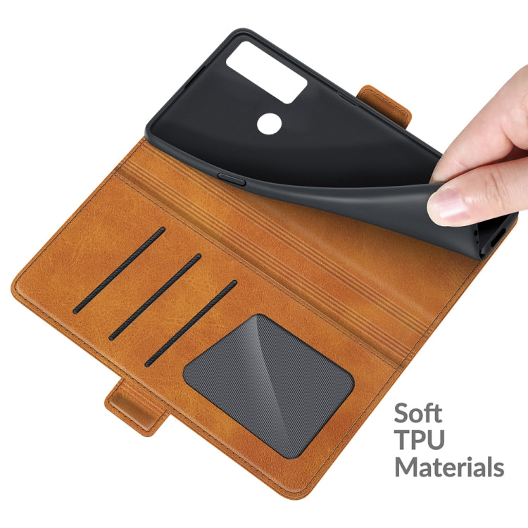 For TCL 20 SE Dual-side Magnetic Buckle Horizontal Flip Leather Case with Holder & Card Slots & Wallet(Yellow) - TCL by buy2fix | Online Shopping UK | buy2fix