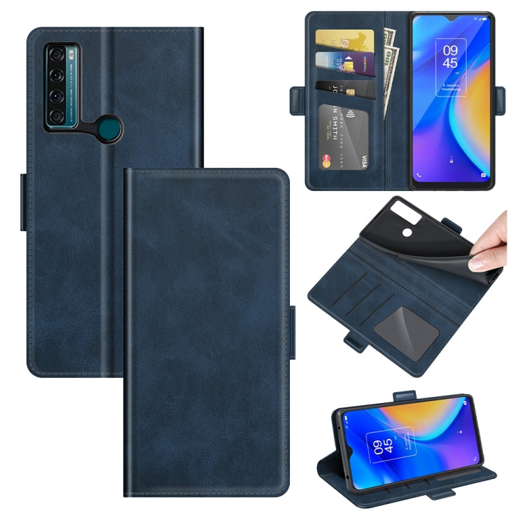 For TCL 20 SE Dual-side Magnetic Buckle Horizontal Flip Leather Case with Holder & Card Slots & Wallet(Blue) - TCL by buy2fix | Online Shopping UK | buy2fix