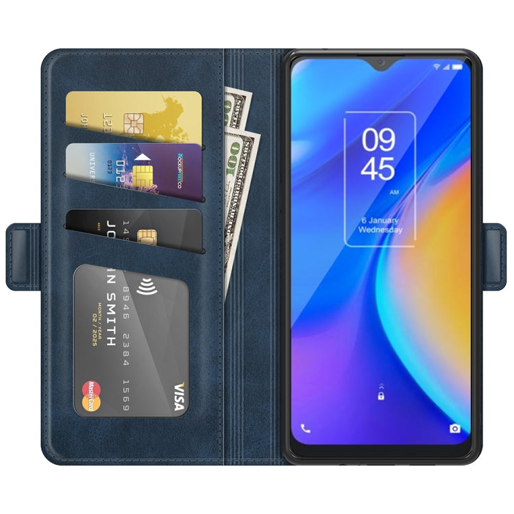 For TCL 20 SE Dual-side Magnetic Buckle Horizontal Flip Leather Case with Holder & Card Slots & Wallet(Blue) - TCL by buy2fix | Online Shopping UK | buy2fix
