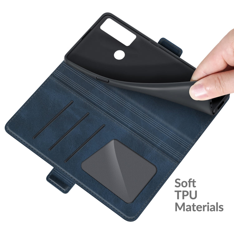 For TCL 20 SE Dual-side Magnetic Buckle Horizontal Flip Leather Case with Holder & Card Slots & Wallet(Blue) - TCL by buy2fix | Online Shopping UK | buy2fix