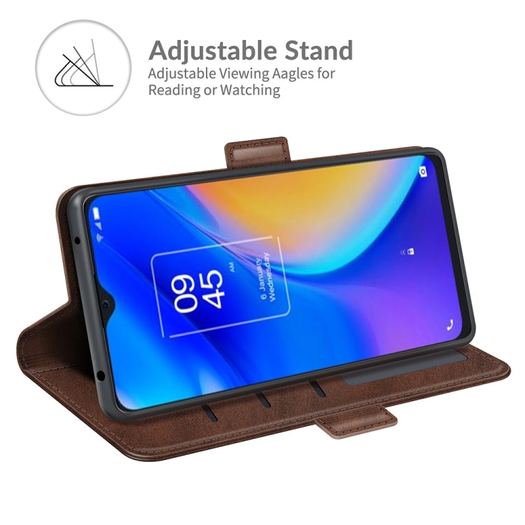 For TCL 20 SE Dual-side Magnetic Buckle Horizontal Flip Leather Case with Holder & Card Slots & Wallet(Brown) - TCL by buy2fix | Online Shopping UK | buy2fix