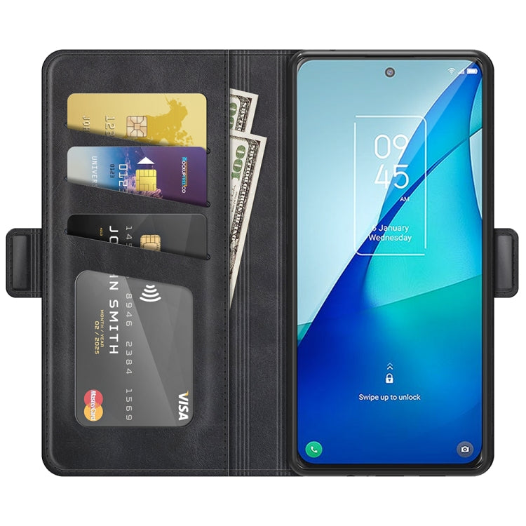For TCL 20S / 20 5G / 20L Dual-side Magnetic Buckle Horizontal Flip Leather Case with Holder & Card Slots & Wallet(Black) - TCL by buy2fix | Online Shopping UK | buy2fix