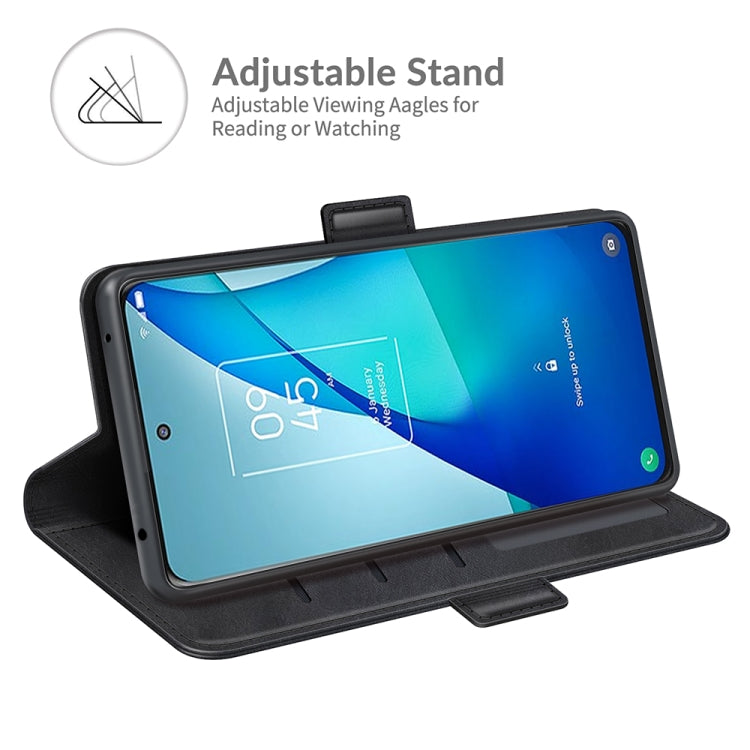 For TCL 20S / 20 5G / 20L Dual-side Magnetic Buckle Horizontal Flip Leather Case with Holder & Card Slots & Wallet(Black) - TCL by buy2fix | Online Shopping UK | buy2fix