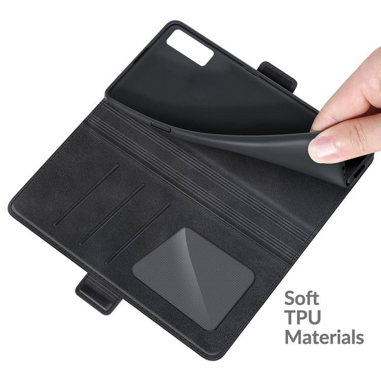 For TCL 20S / 20 5G / 20L Dual-side Magnetic Buckle Horizontal Flip Leather Case with Holder & Card Slots & Wallet(Black) - TCL by buy2fix | Online Shopping UK | buy2fix