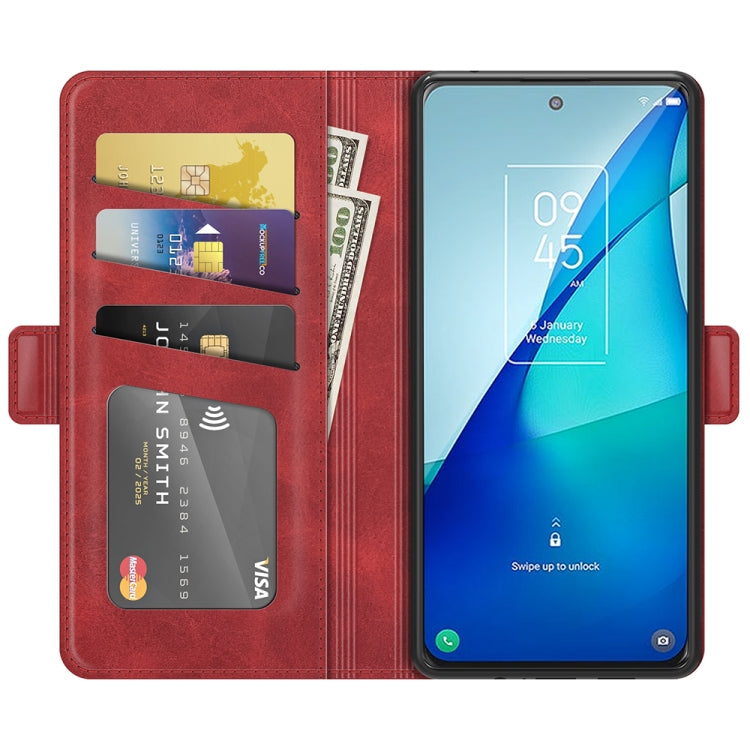 For TCL 20S / 20 5G / 20L Dual-side Magnetic Buckle Horizontal Flip Leather Case with Holder & Card Slots & Wallet(Red) - TCL by buy2fix | Online Shopping UK | buy2fix